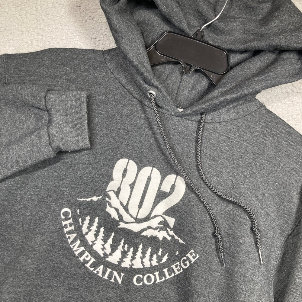 Champlain College Hoodie Adult Small Gray Graphic Pullover 802 Vermont PILLING